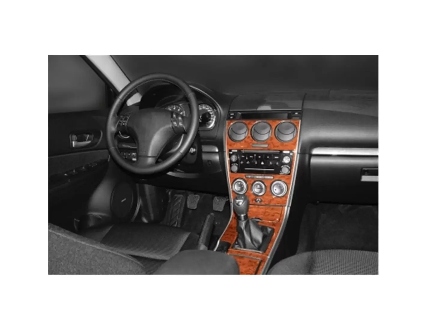 Mazda Mazda 6 06.04-12.07 3M 3D Interior Dashboard Trim Kit Dash Trim Dekor 34-Parts