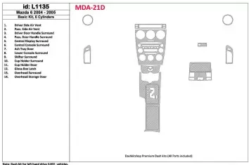 Mazda Mazda6 2004-2005 Basic Set, 6 Cylinders Interior BD Dash Trim Kit
