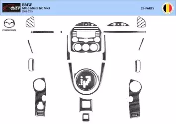 Mazda MX-5 Miata NC Mk3 2009-2015 3D Inleg dashboard Interieurset aansluitend en pasgemaakt op he 40-Teile