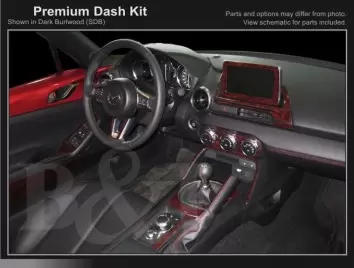 Mazda MX-5 Miata ND Mk4 2015-2020 3D Interior Dashboard Trim Kit Dash Trim Dekor 25-Parts