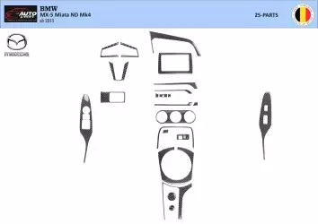 Mazda MX-5 Miata ND Mk4 2015-2020 3D Inleg dashboard Interieurset aansluitend en pasgemaakt op he 25-Teile