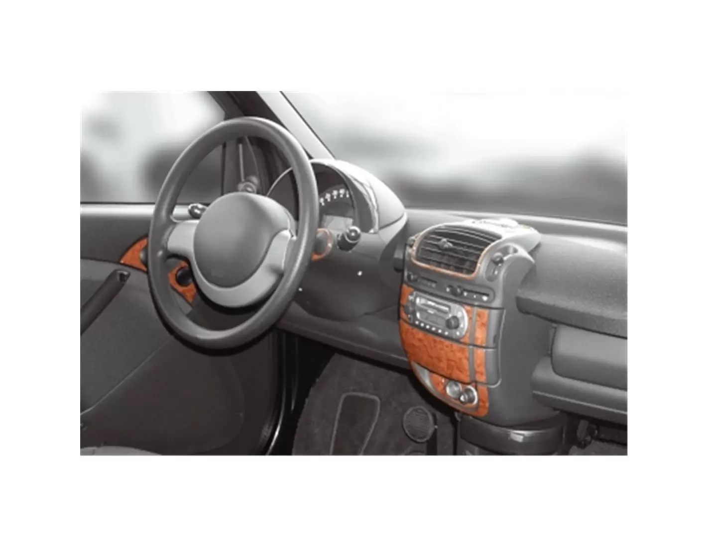 Mcc Smart Smart 07.1998 3D Inleg dashboard Interieurset aansluitend en pasgemaakt op he 22 -Teile