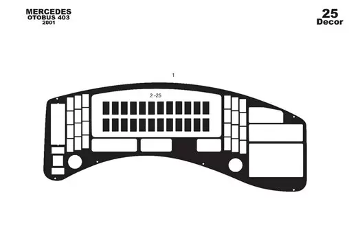Mercedes 0 403 01.2001 3D Inleg dashboard Interieurset aansluitend en pasgemaakt op he 25 -Teile
