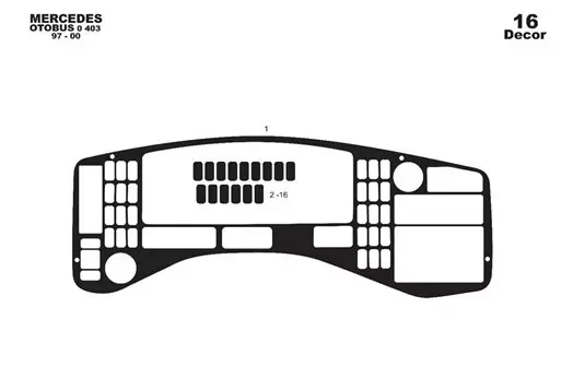 Mercedes 0 403 01.93 - 01.00 Kit Rivestimento Cruscotto all'interno del veicolo Cruscotti personalizzati 16-Decori