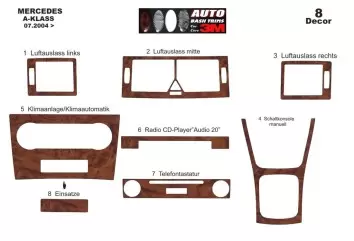 MercedesA-Class W169 B-Class W245 07.2004 3D Inleg dashboard Interieurset aansluitend en pasgemaakt op he 11 -Teile