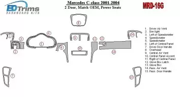 MERCEDES Mercedes Benz C Class 2001-2004 Basic Set, 2 Doors, OEM Compliance, With Power Seats Interior BD Dash Trim Kit €59.99