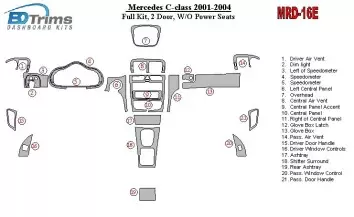 MERCEDES Mercedes Benz C Class 2001-2004 Full Set, 2 Doors, OEM Compliance, W/O Power Seats Interior BD Dash Trim Kit €64.99