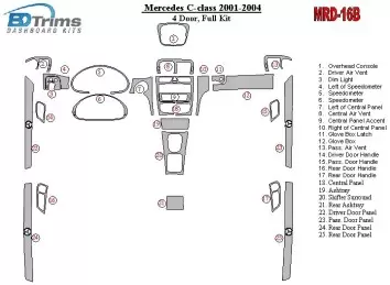 MERCEDES Mercedes Benz C Class 2001-2004 Full Set, 4 Doors Interior BD Dash Trim Kit €109.99