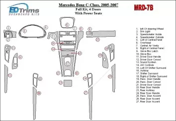 Mercedes Benz C Class 2005-2007 Full Set, 4 Doors Coupe, With Power Seats BD Interieur Dashboard Bekleding Volhouder