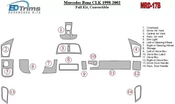 Mercedes Benz CLK 1998-2002 Full Set, Folding roof-Cabrio BD Interieur Dashboard Bekleding Volhouder