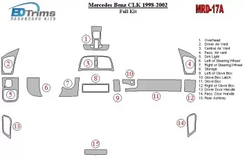 MERCEDES Mercedes Benz CLK 1998-2002 Full Set, Soft roof-Coupe Interior BD Dash Trim Kit €51.99