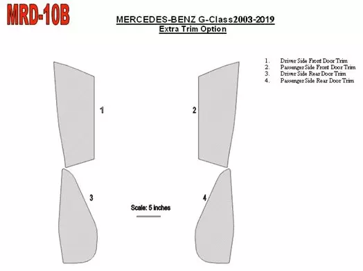 Mercedes Benz G Class 2002-UP Extra Des portes Pieces, OEM Compliance, 4 Parts set BD Kit la décoration du tableau de bord - 1 -