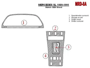 Mercedes Benz SL Class 1989-1991 Full Set Interior BD Dash Trim Kit