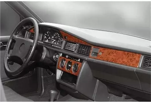 Mercedes C 190 W201 12.83-05.93 3M 3D Interior Dashboard Trim Kit Dash Trim Dekor 11-Parts