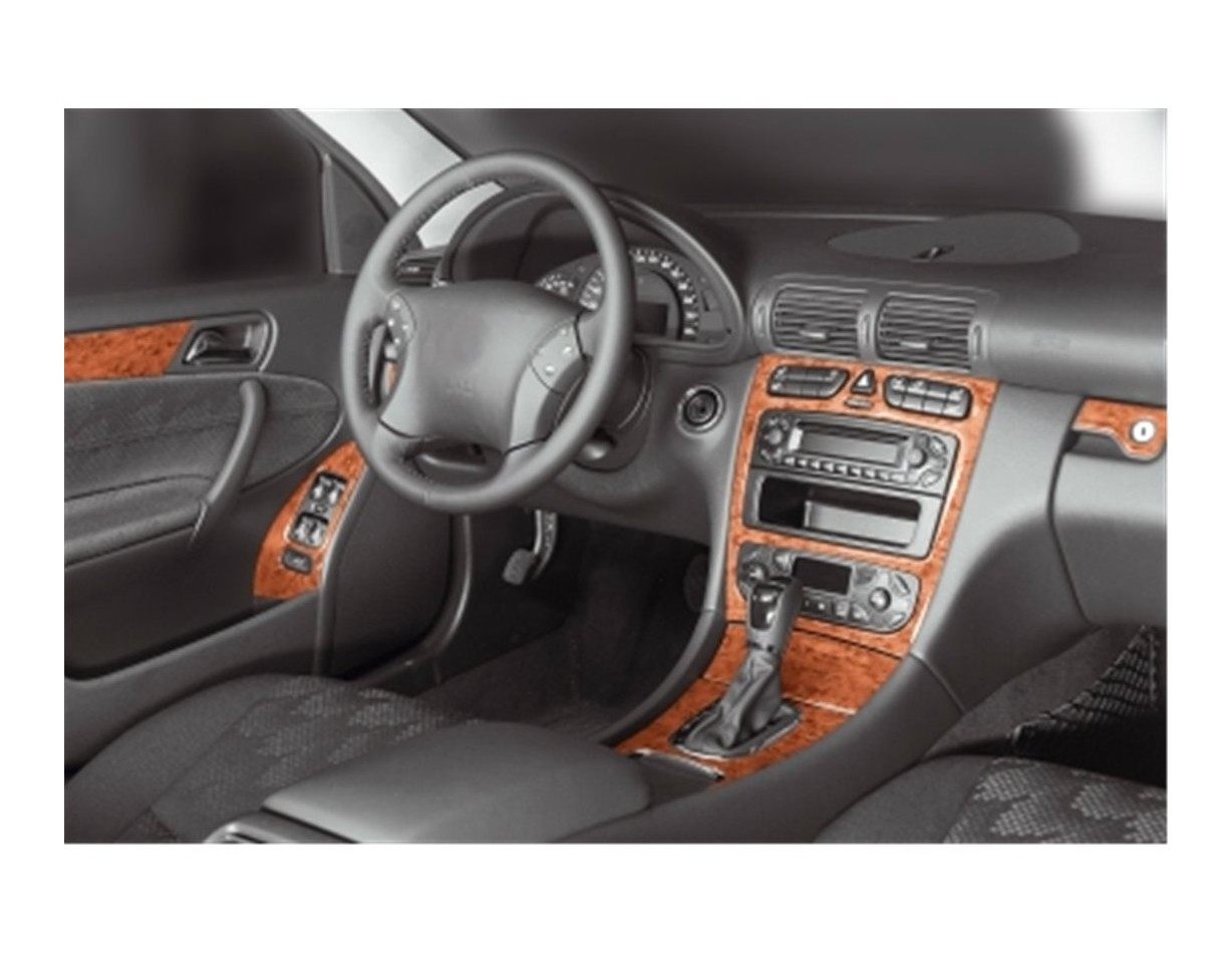 Mercedes C-Class W203 00-06 Kit la décoration du tableau de bord 16-Pièce - 1 - habillage decor de tableau de bord