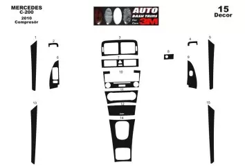 Mercedes C-Class W203 05.2005 3D Inleg dashboard Interieurset aansluitend en pasgemaakt op he 15 -Teile