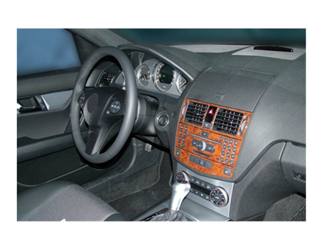 Mercedes C-Class W204 06-11 Kit la décoration du tableau de bord 11-Pièce - 1 - habillage decor de tableau de bord