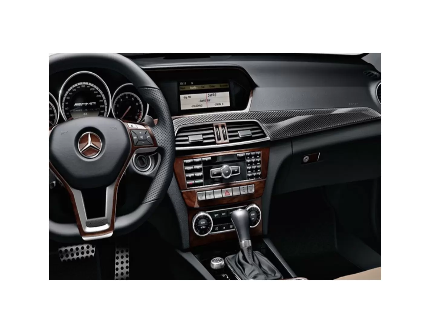 Mercedes C-class W205 2015–present 3M 3D Interior Dashboard Trim Kit Dash Trim Dekor 18-Parts