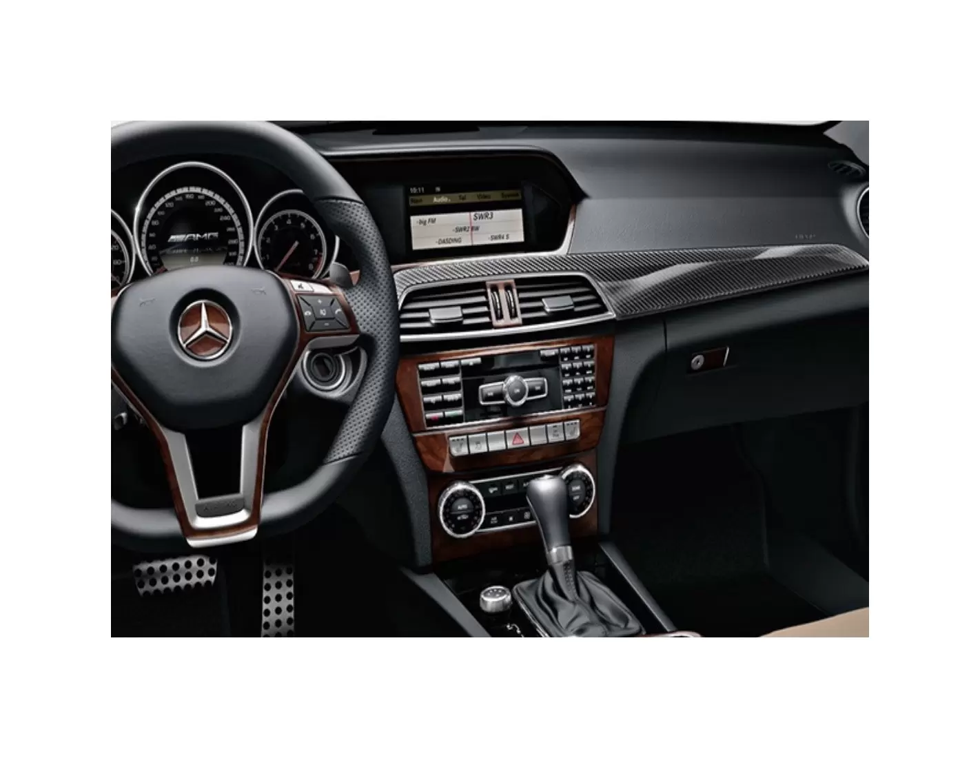 Mercedes C-Class W205 2015–present Kit la décoration du tableau de bord 46-Pièce - 1 - habillage decor de tableau de bord