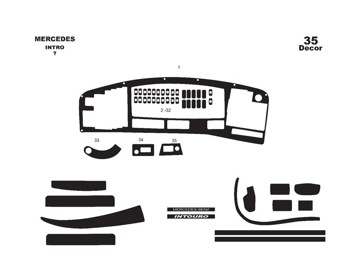 Mercedes Intro 06.03 - 06.05 3D Inleg dashboard Interieurset aansluitend en pasgemaakt op he 13 -Teile
