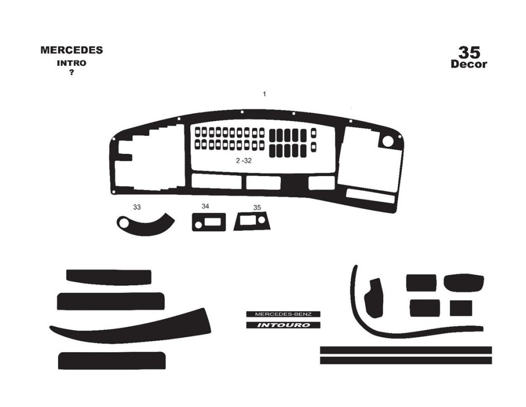 Mercedes Intro 06.03-06.05 3M 3D Interior Dashboard Trim Kit Dash Trim Dekor 13-Parts Mercedes Intro 06.03-06.05 3M 3D Interior Dashboard Trim Kit Dash Trim Dekor 13-Parts