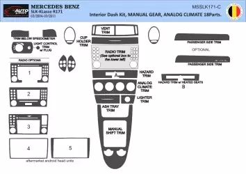 Mercedes SLK (R171) 2004-2010 Kit la décoration du tableau de bord 18-Pièce - 1 - habillage decor de tableau de bord