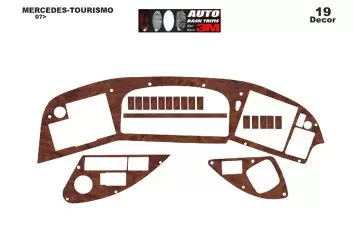 Mercedes Tourismo 04.07-12.10 3M 3D Interior Dashboard Trim Kit Dash Trim Dekor 19-Parts