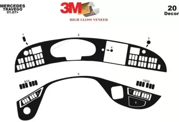 Mercedes Travego 02.05 - 12.10 3D Inleg dashboard Interieurset aansluitend en pasgemaakt op he 44 -Teile
