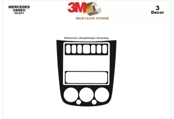 Mercedes Vaneo W414 10.01-09.06 3M 3D Interior Dashboard Trim Kit Dash Trim Dekor 3-Parts