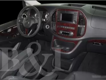 Mercedes Vito W447 01.2015 3D Interior Dashboard Trim Kit Dash Trim Dekor 38-Parts