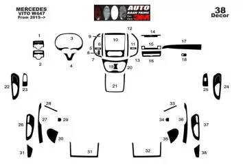 Mercedes Vito W447 01.2015 3D Inleg dashboard Interieurset aansluitend en pasgemaakt op he 38-Teile