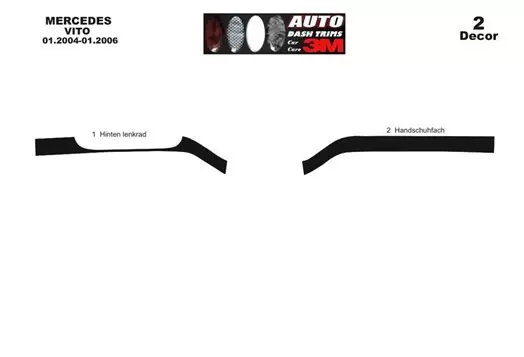 Mercedes Vito W639 01.2006 Kit Rivestimento Cruscotto all'interno del veicolo Cruscotti personalizzati 3-Decori