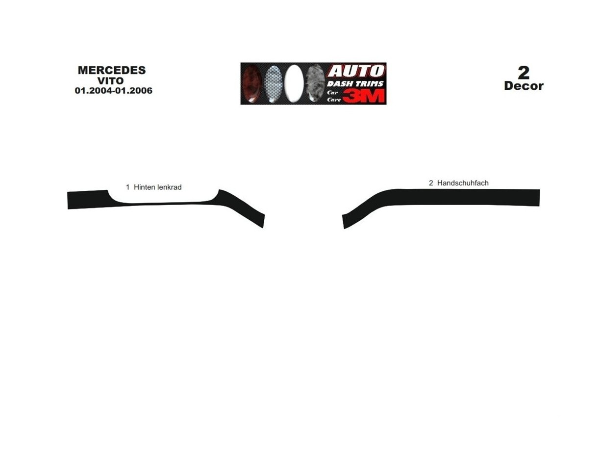 Mercedes Vito W639 01.2006 3D Inleg dashboard Interieurset aansluitend en pasgemaakt op he 3 -Teile