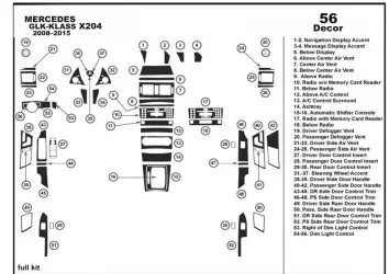 Mercedes-Benz GLK X204 2009–2016 3M 3D Interior Dashboard Trim Kit Dash Trim Dekor 56-Parts
