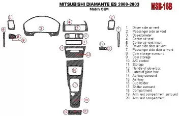 Mitsubishi Diamante 2000-2003 OEM Compliance (Except LS) BD Kit la décoration du tableau de bord - 1 - habillage decor de tablea