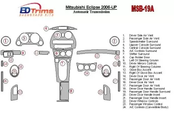 Mitsubishi Eclipse 2006-UP Automatic Gear Interior BD Dash Trim Kit