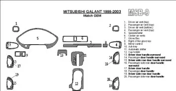 Mitsubishi Galant 1999-2003 OEM Compliance Interior BD Dash Trim Kit