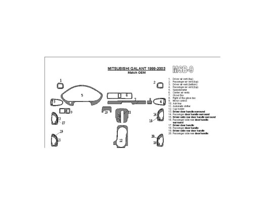 Mitsubishi Galant 1999-2003 OEM Compliance BD innenausstattung armaturendekor cockpit dekor - 1- Cockpit Dekor Innenraum Mitsubishi Galant 1999-2003 OEM Compliance BD innenausstattung armaturendekor cockpit dekor - 1- Cockpit Dekor Innenraum