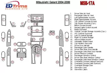 Mitsubishi Galant 2004-2008 With 6 CD Changer Interior BD Dash Trim Kit