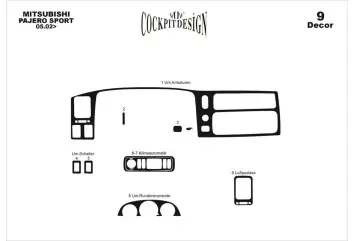 MitsubishiPajero Sport 05.2002 3D Inleg dashboard Interieurset aansluitend en pasgemaakt op he 9 -Teile