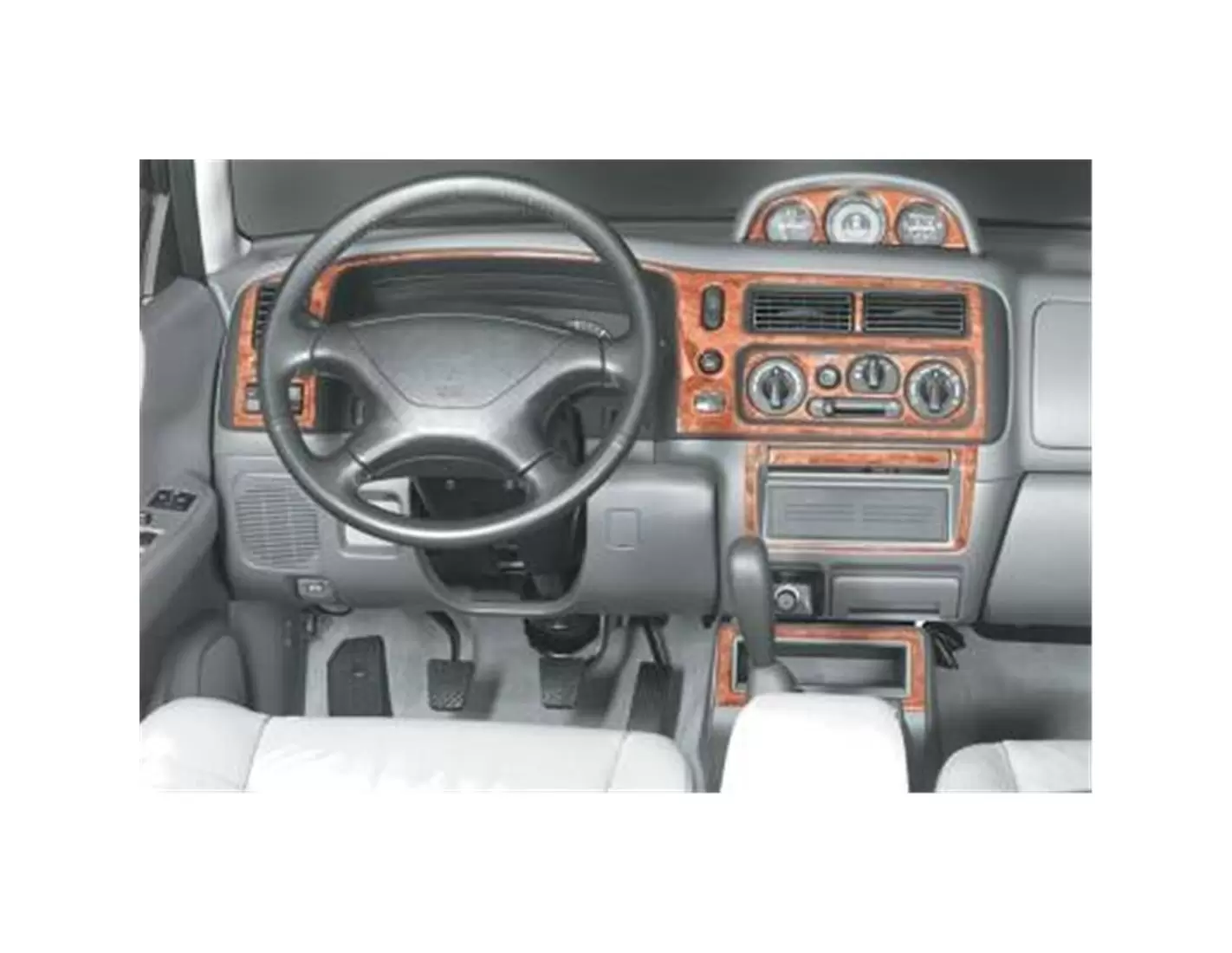 MitsubishiPajero Sport 11.98 - 04.02 3D Inleg dashboard Interieurset aansluitend en pasgemaakt op he 12 -Teile