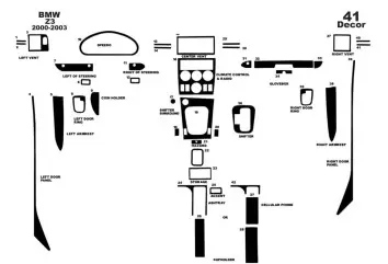 BMW Z3 E36 - 8 04.1999 3D Inleg dashboard Interieurset aansluitend en pasgemaakt op he 41 -Teile