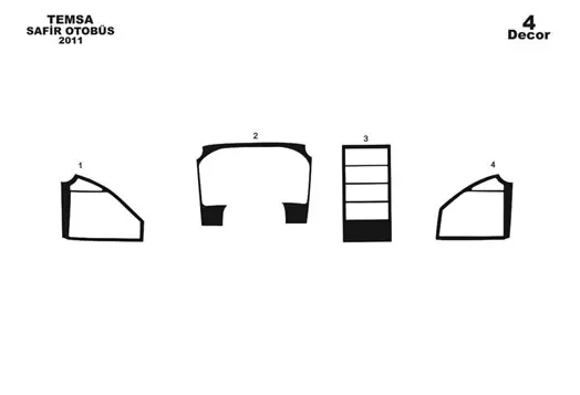 MitsubishiSafir 01.2011 3D Inleg dashboard Interieurset aansluitend en pasgemaakt op he 4 -Teile