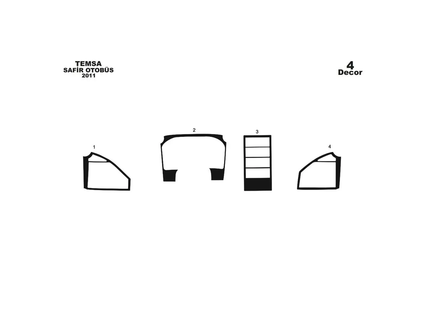 MitsubishiSafir 01.2011 3D Inleg dashboard Interieurset aansluitend en pasgemaakt op he 4 -Teile