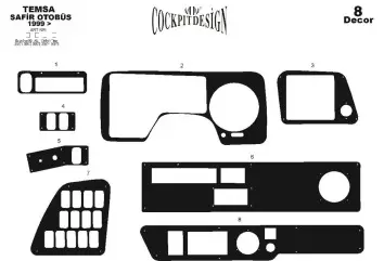 Mitsubishi Safir 01.99-12.10 3M 3D Interior Dashboard Trim Kit Dash Trim Dekor 8-Parts