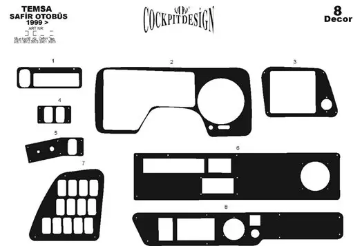 Mitsubishi Safir 99-10 Kit la décoration du tableau de bord 8-Pièce - 1 - habillage decor de tableau de bord