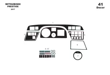Mitsubishi Temsa Prestige Midibus 2017 3M 3D Interior Dashboard Trim Kit Dash Trim Dekor 41-Parts
