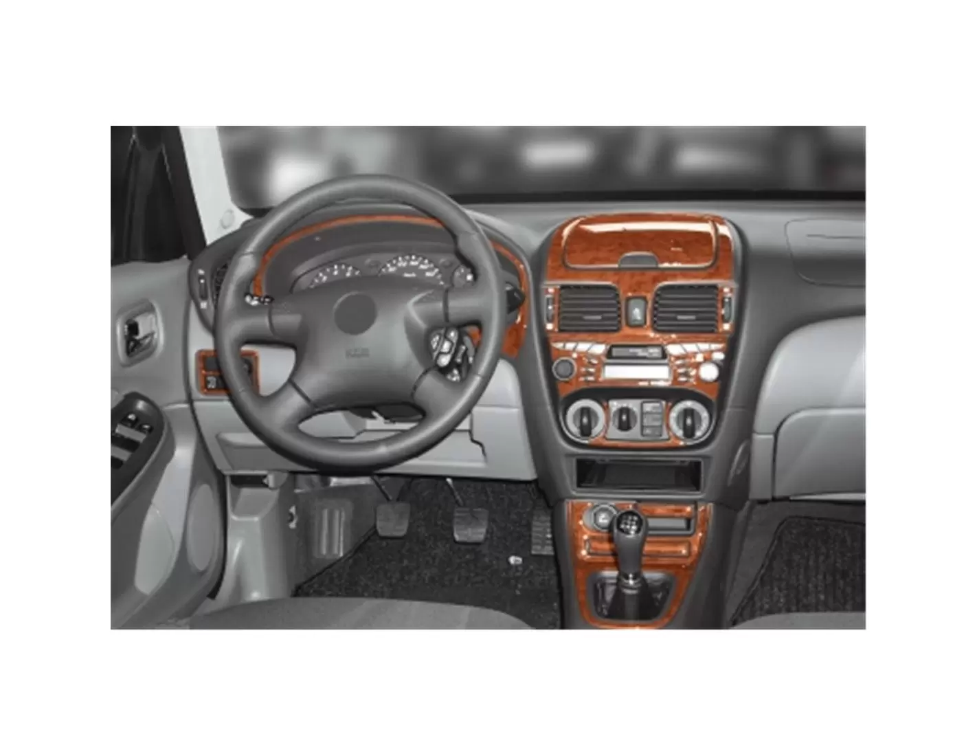 Nissan Almera Sedan 04.00-02.03 3M 3D Interior Dashboard Trim Kit Dash Trim Dekor 16-Parts