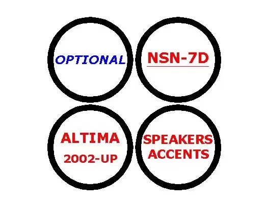 Nissan Altima 2002-2002 Optional Speakers Accents 4 Parts set Interior BD Dash Trim Kit