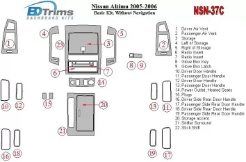 Nissan Altima 2005-2006 Basic Set Interior BD Dash Trim Kit